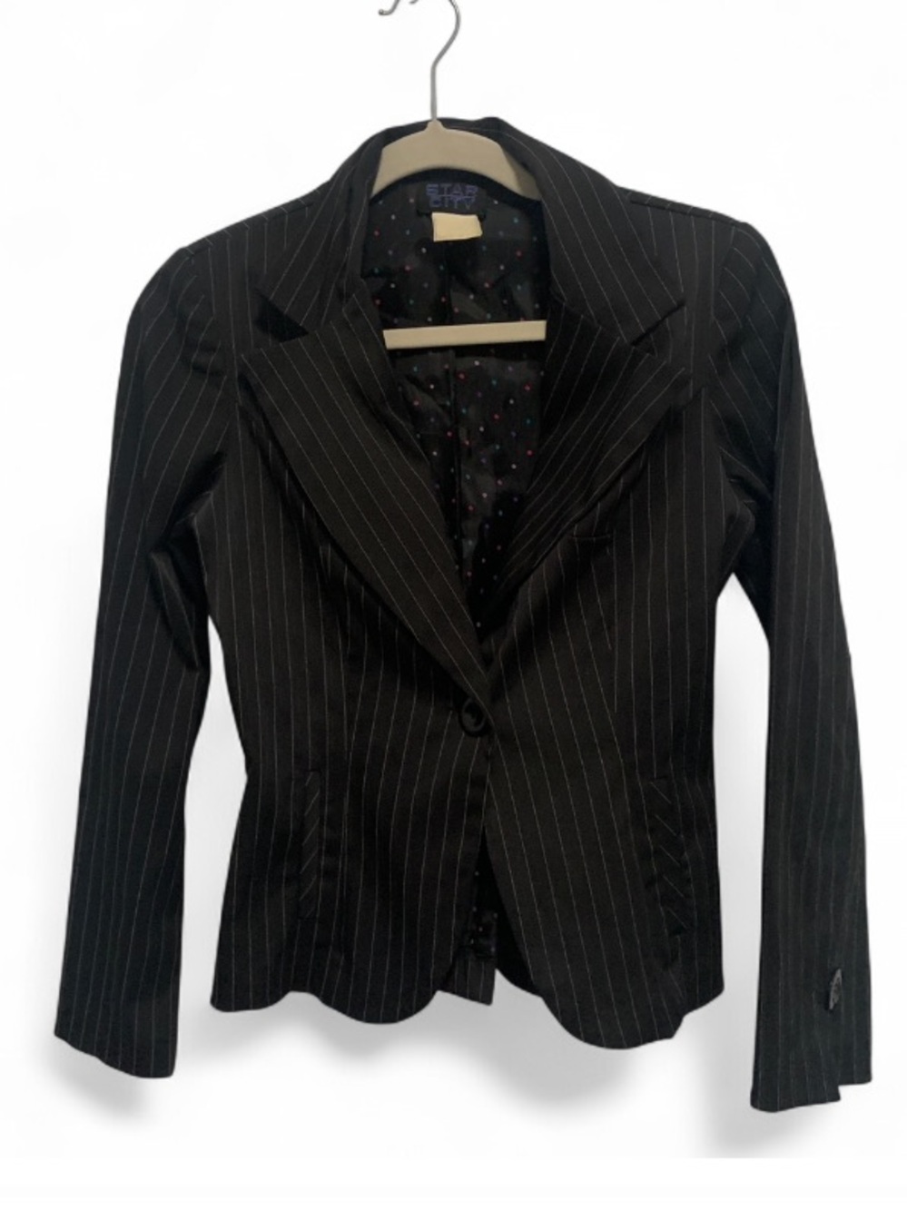 Vintage Star City Black Pinstripe Blazer